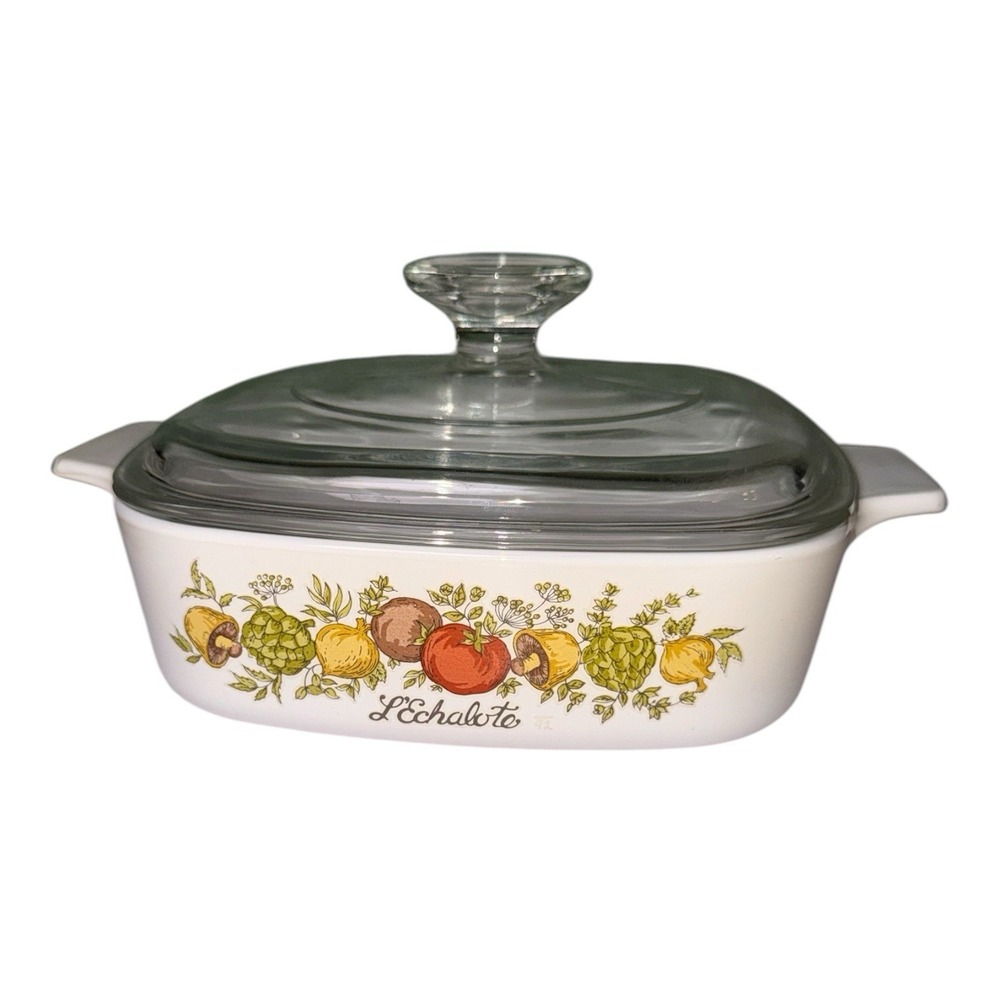 Corning Ware Spice Of Life L' Echalote Casserole Dish A-1-B 1 Liter CHIPPED